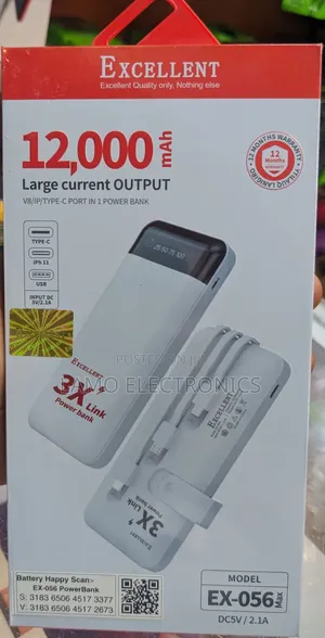 Power Bank Bora EX-056 12000mAh