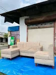 L-Shaped Sofa with Armchair - Grey - 1