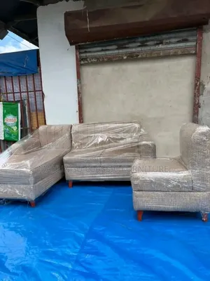 L-Shaped Sofa with Armchair - Grey