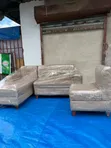 L-Shaped Sofa with Armchair - Grey - 2