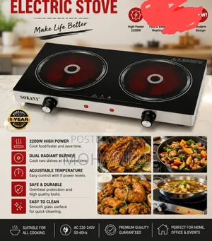 Sokany Electric Stove Offer - 2200W Dual Burner