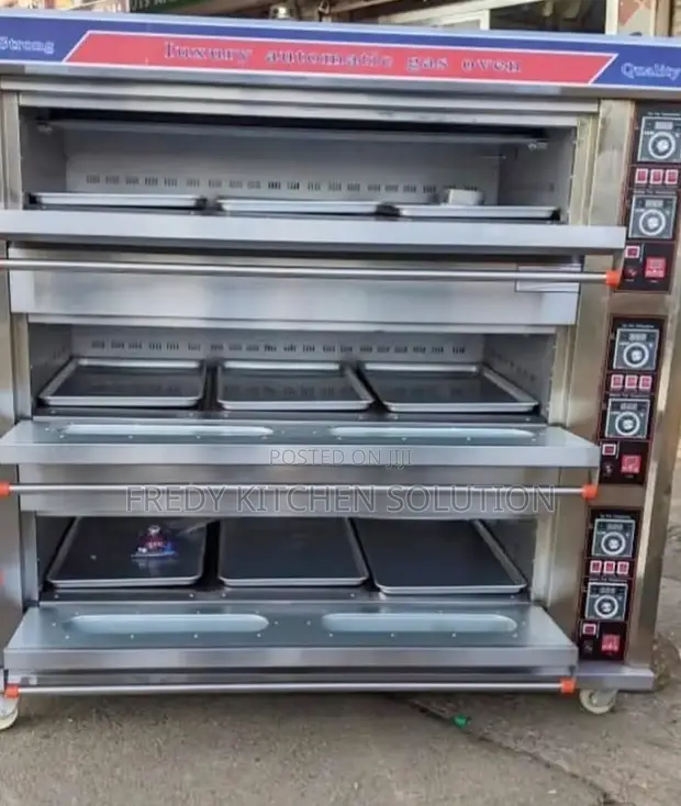 Commercial 3 Deck 9 Tray Gas Oven - 1
