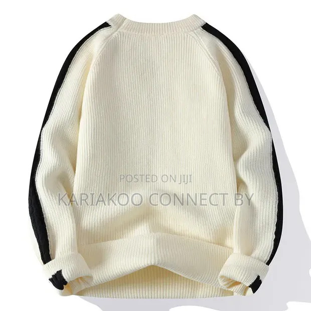 Men's Contrast Stripe Rib-Knit Sweater - 1