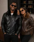 Vintage Leather Jacket with Faux Fur Lining - 3