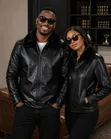 Vintage Leather Jacket with Faux Fur Lining - 4