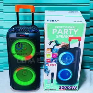 Rising Portable Trolley Rechargeable Party Speaker with Wireless Mic