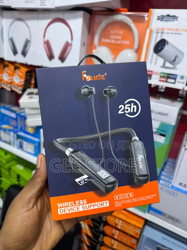 Fsudz Neckband Wireless Earphones - Black - 1