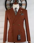 Burnt Brown Double Breasted Suit - 1