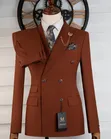 Burnt Brown Double Breasted Suit - 2