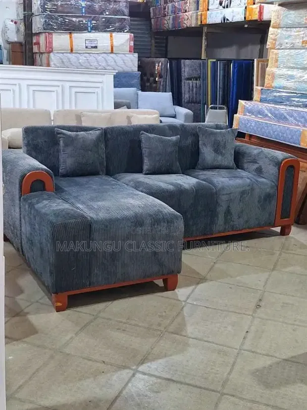 L-Shaped Sofa for 4 People - Dark Grey - 1