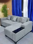 Brand New L-Shaped Sofa - Grey, Seats 4 - 1