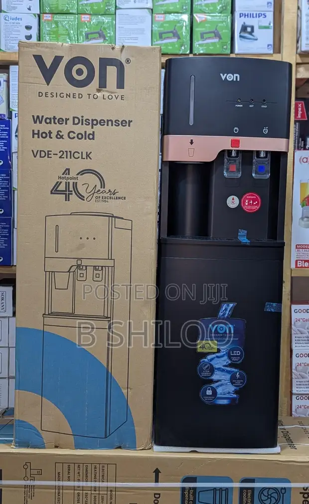 VON Water Dispenser - Hot & Cold, Black/Rose Gold - 1