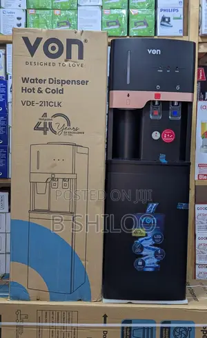 VON Water Dispenser - Hot & Cold, Black/Rose Gold