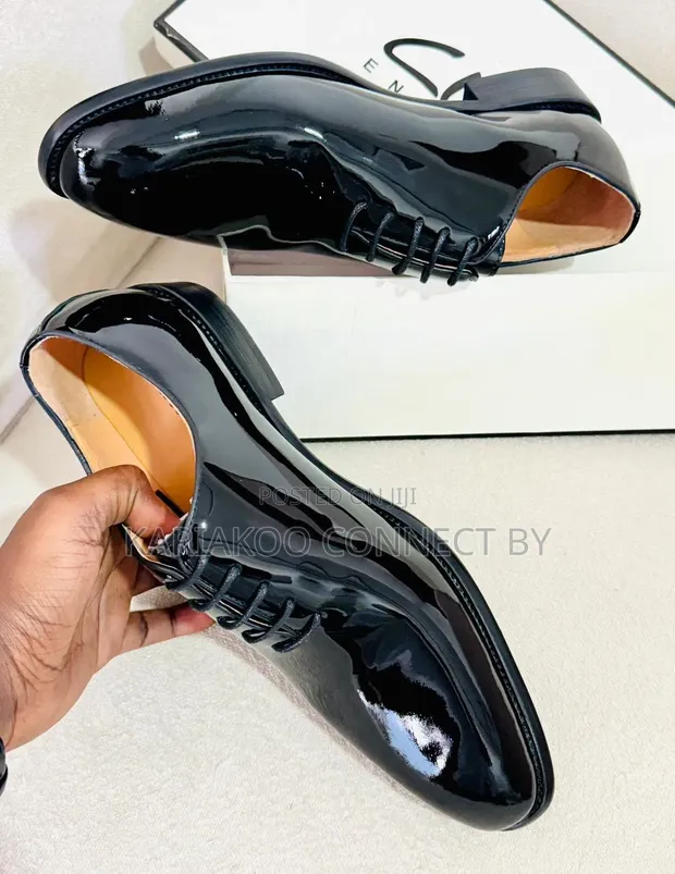 Classic Clarks Patent Leather Oxford Shoes - 1