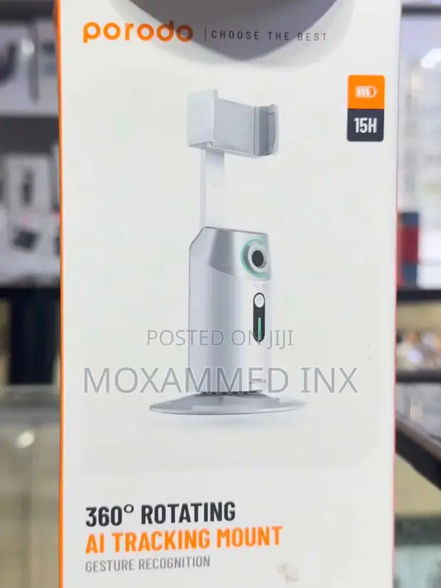 Porodo 360° AI Tracking Mount - Nyeupe - 1
