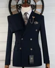 Black Double Breasted Format Suit - 1