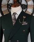 Green Double Breasted Suit - 1