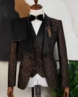 Luxury Fashion Suit - Brown - 3