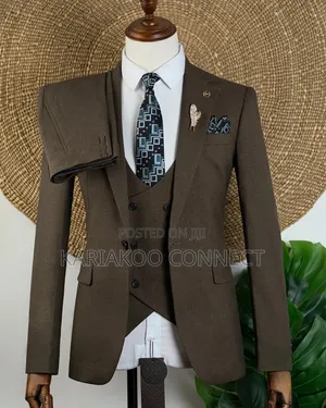 Premium Dark Brown Church Suit - Brand New