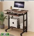 Modern Compact Computer Desk with Keyboard Tray & CPU Shelf - 1