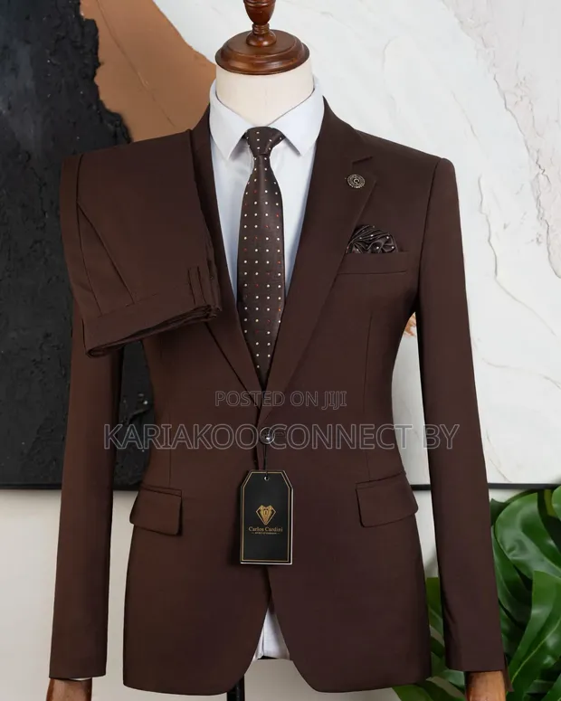 Carlos Cardini Premium Coffee Brown Executive Suit - 1