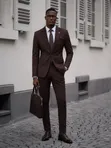 Carlos Cardini Premium Coffee Brown Executive Suit - 4