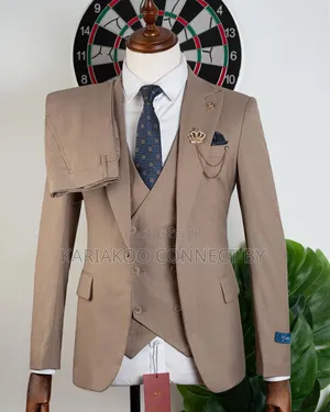 Suti ya Kifalme ya Beige ya Vipande 3 vya Premium