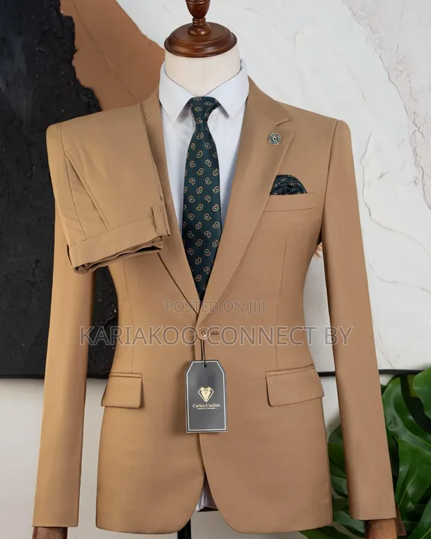Premium Camel Brown Executive Suit by Carlos Cardini - 1