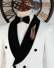 Elite Gentleman Tuxedo Nyeupe na Nyeusi ya Samani ya Kifahari - 2