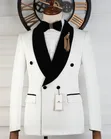 Elite Gentleman Tuxedo Nyeupe na Nyeusi ya Samani ya Kifahari - 4