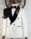 Elite Gentleman Tuxedo Nyeupe na Nyeusi ya Samani ya Kifahari - 5