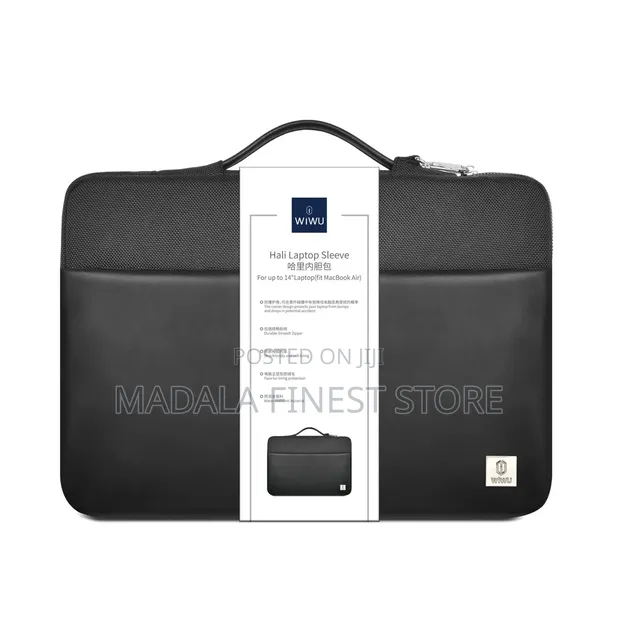 WiWU Hali Laptop Sleeve Nyeusi Inazuia Maji 14" - 1