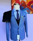 Suti ya Premium Rangi ya Samawati ya Mbingu, 3-Piece, Slim Fit - 2