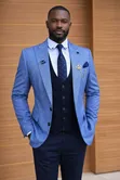 Suti ya Premium Rangi ya Samawati ya Mbingu, 3-Piece, Slim Fit - 4