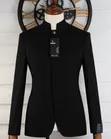 Suti ya Kiume Royal Black Mandarin Executive Vipande Viwili - 2