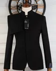 Suti ya Kiume Royal Black Mandarin Executive Vipande Viwili - 3
