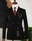 Mario Casas Premium Luxury Black Double-Breasted Suit - 2
