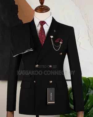Mario Casas Premium Luxury Black Double-Breasted Suit