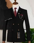 Mario Casas Premium Luxury Black Double-Breasted Suit - 3