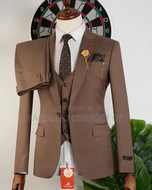 Romaster Coffee Brown Slim-Fit Suit