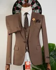 Suti ya Romaster Coffee Brown Slim-Fit - 3