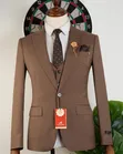 Suti ya Romaster Coffee Brown Slim-Fit - 4