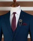 Premium Teal Blue 3-Piece Suit - 1