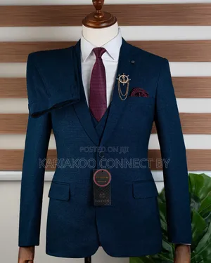 Suti ya Premium Rangi ya Teal Blue ya Vipande 3