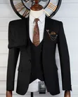 Premium Luxury Daro 3-Piece Black Suit - 3