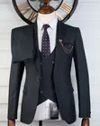 Premium Charcoal Gray 3-Piece Suit - 2