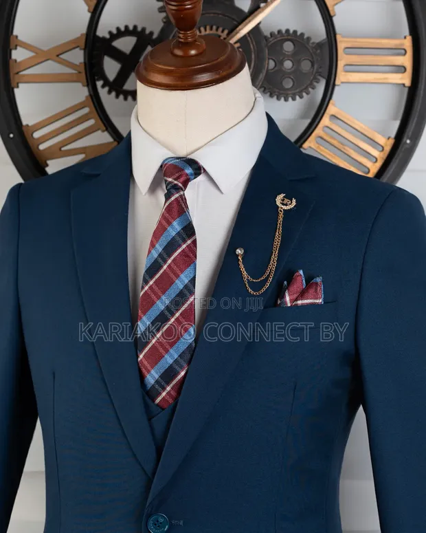 Suti ya Daro ya Royal Blue ya Vipande 3 vya Premium - 1