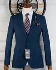 Suti ya Daro ya Royal Blue ya Vipande 3 vya Premium - 3