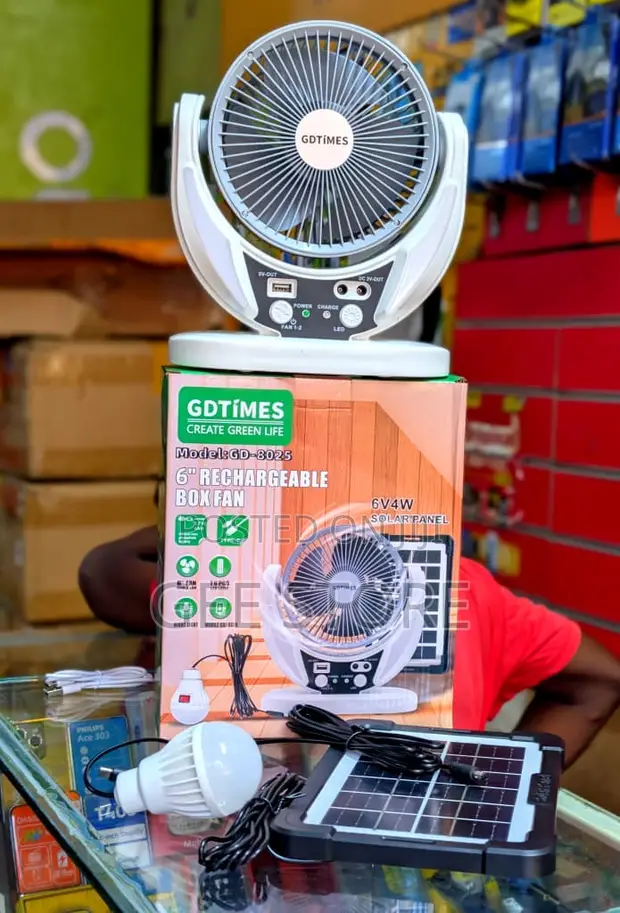 Gdtimes Rechargeable Box Fan - 1