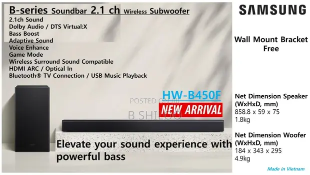 Samsung Soundbar Model B450F - 1